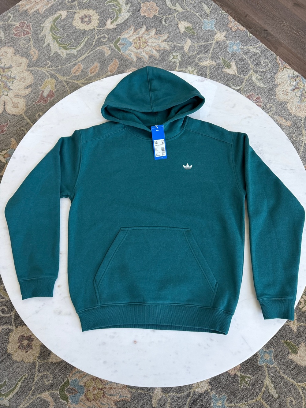 NWT adidas Originals Essentials Fleece Hoodie Dark Green Youth XL Trefoil